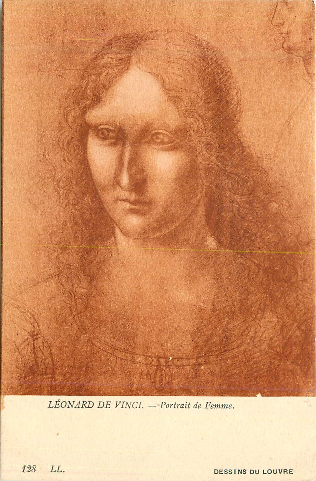 CPA Leonard de vinci portrait de femme 128 dessins du louvre