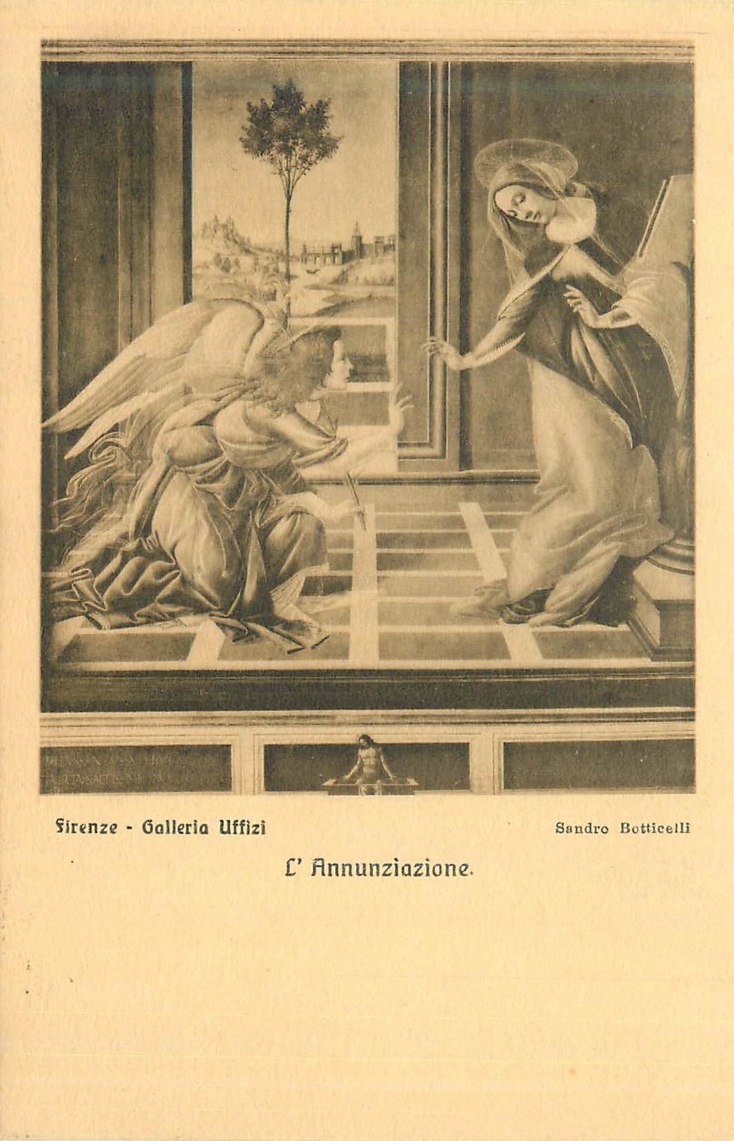 CPA Firenze galleria uffizi l annunziazione