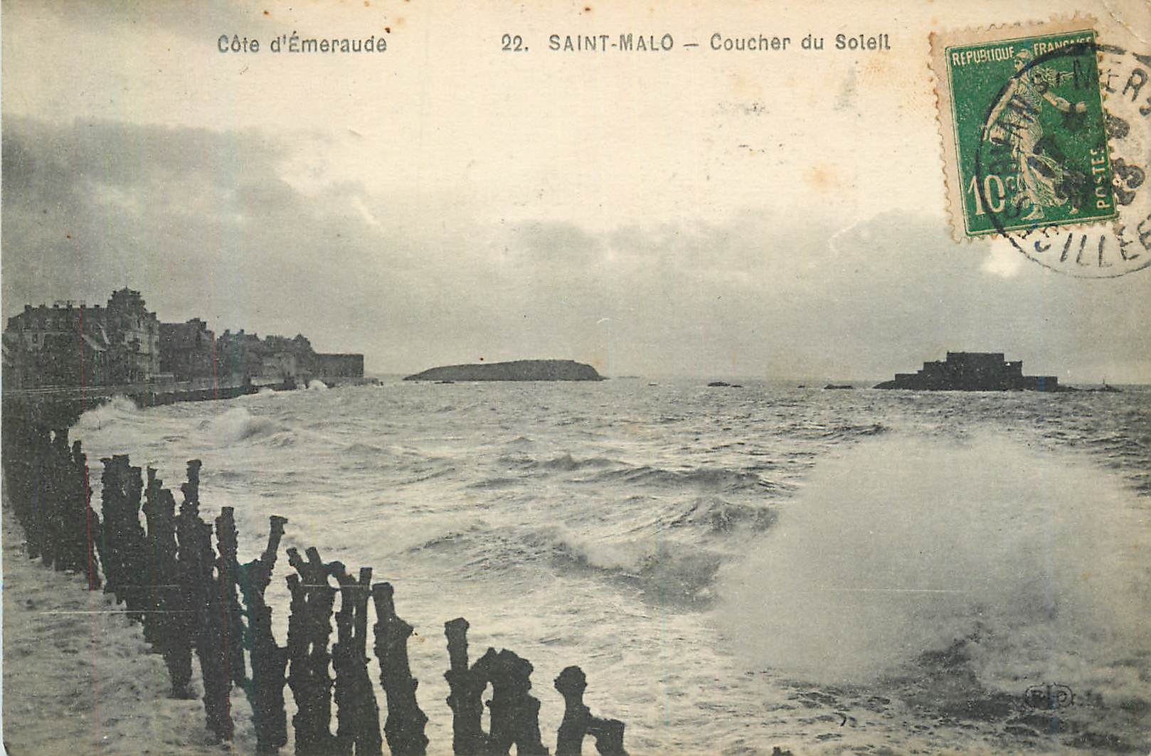 CPA Cote d emeraude 22 saint malo coucher du soleil