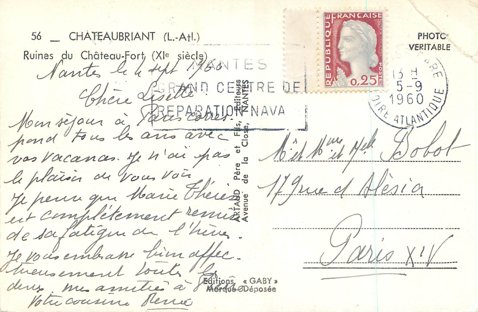 CPM 56 chateaubriant (l atl) ruines du chateau fort (xi siecle) — Rückseite