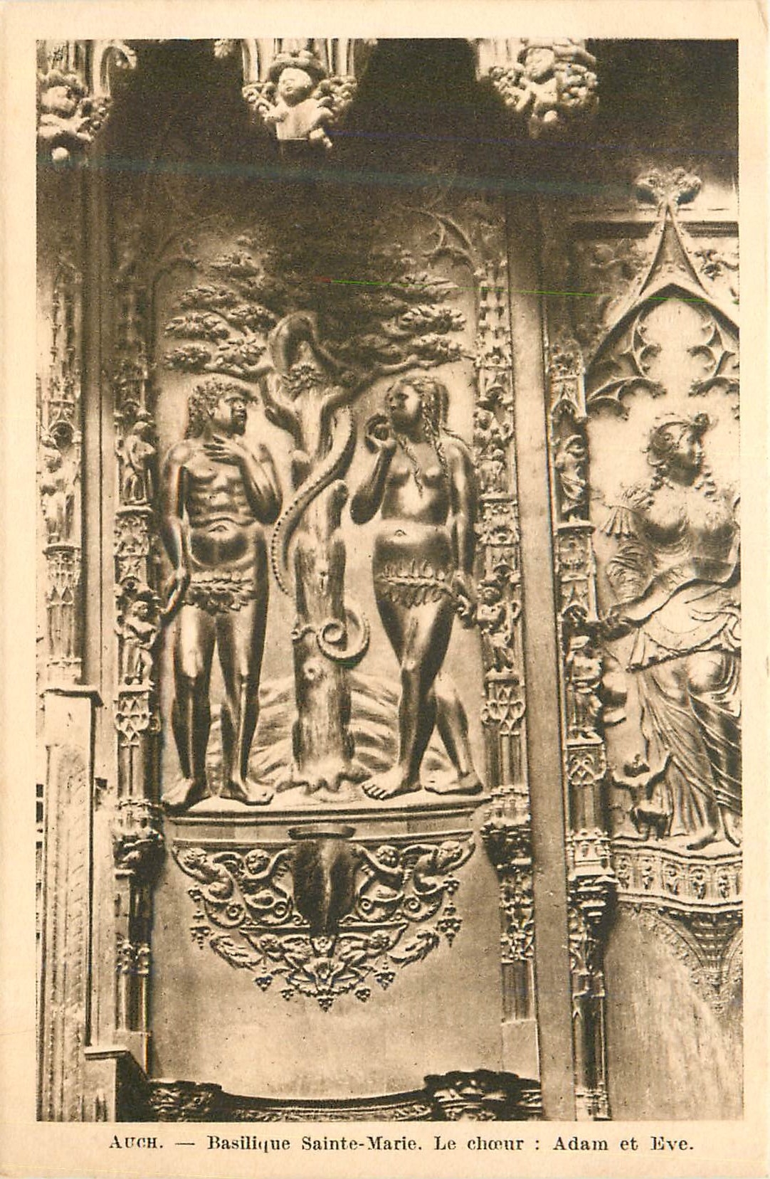 Auch — Basilique Sainte-Marie. Le chœur : Adam et Ève.