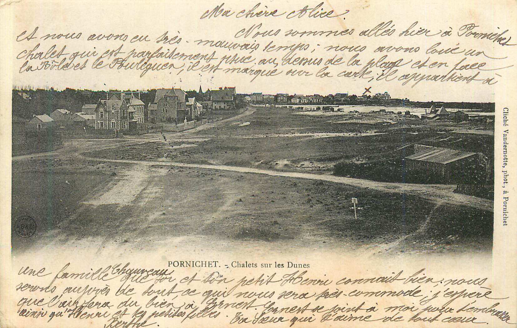CPA Pornichet chalets sur les dunes (carte 1900)