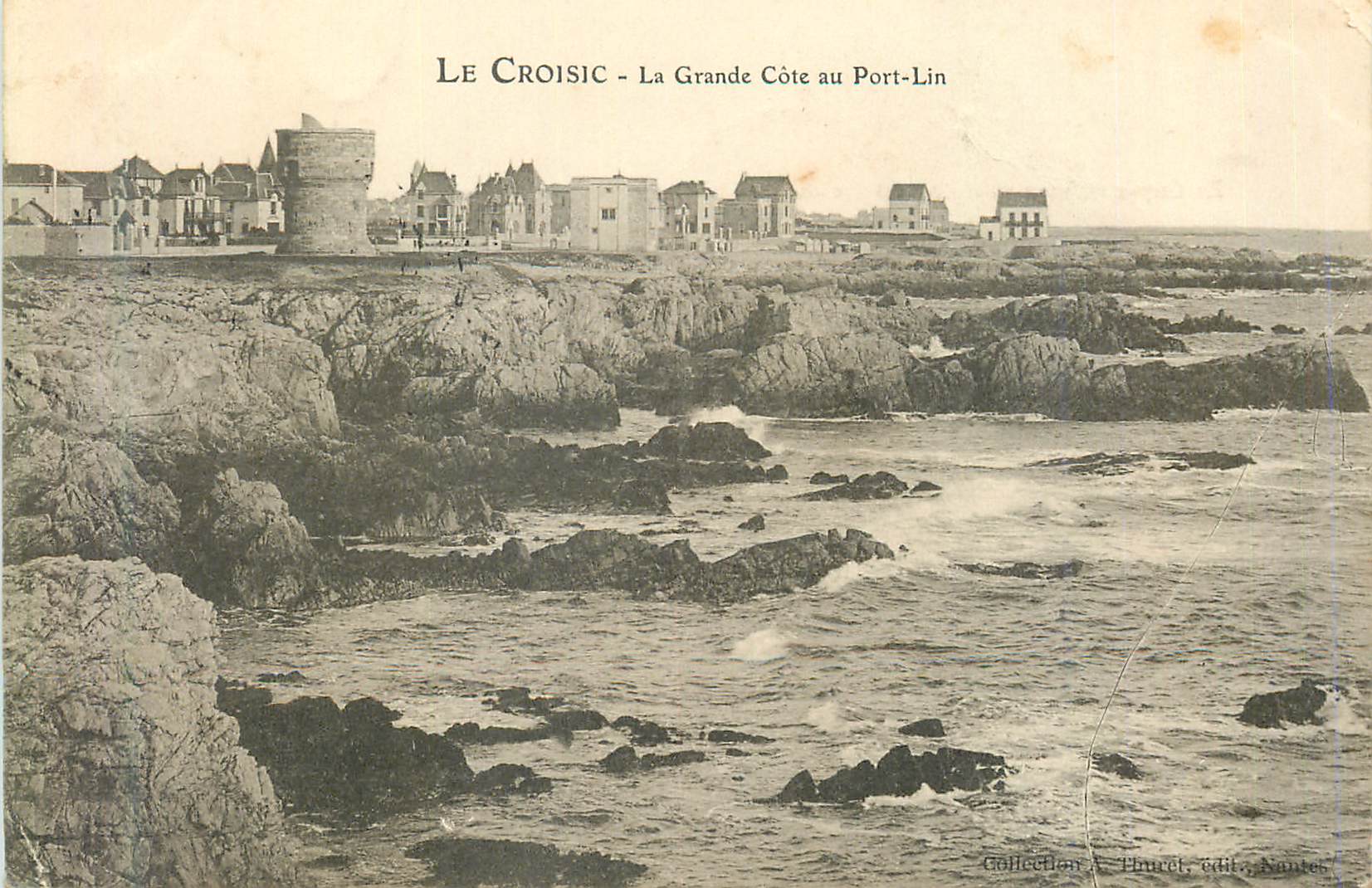 CPA Le croisic la grande cote au port lin