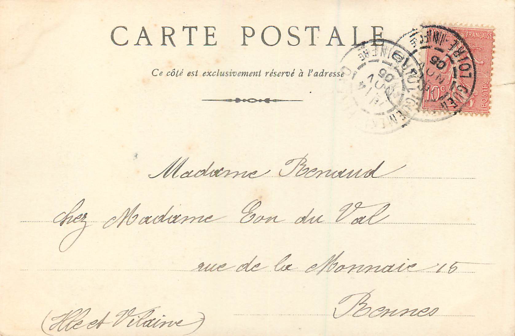 CPA Guerande porte de saille (m h)  (carte 1900) — Rückseite
