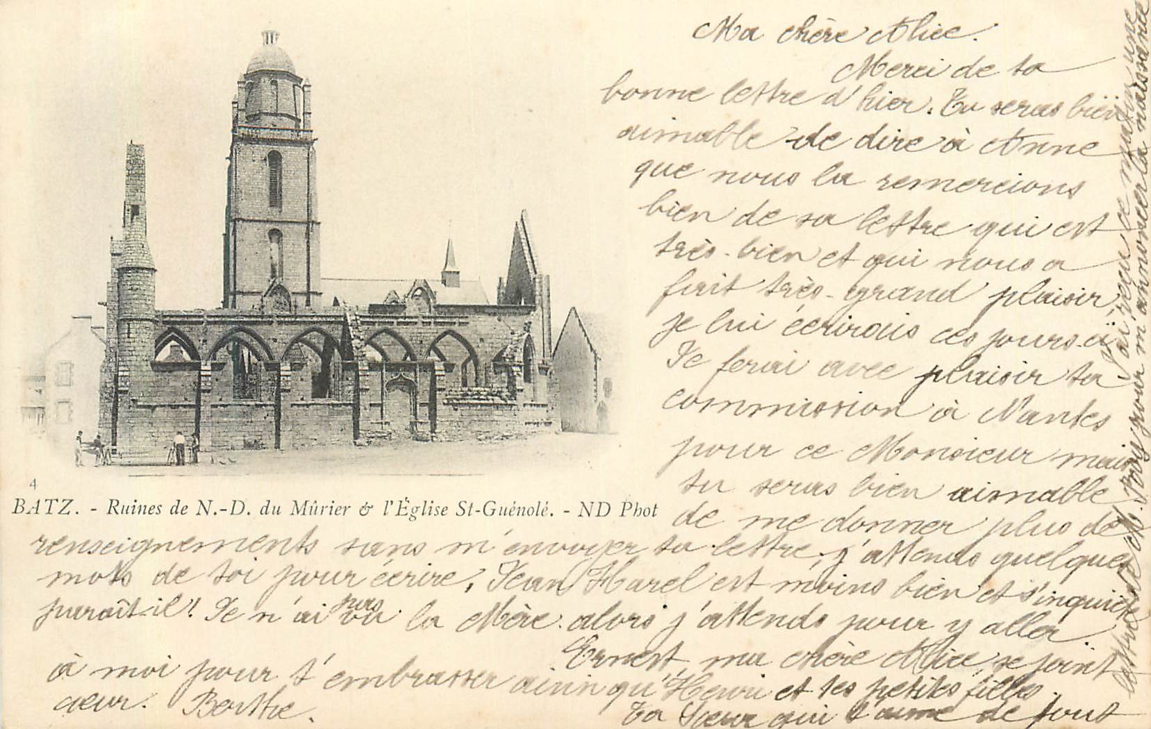 Batz - Ruines de N.-D. du Mûrier & l'Église St-Guénolé — ND Phot