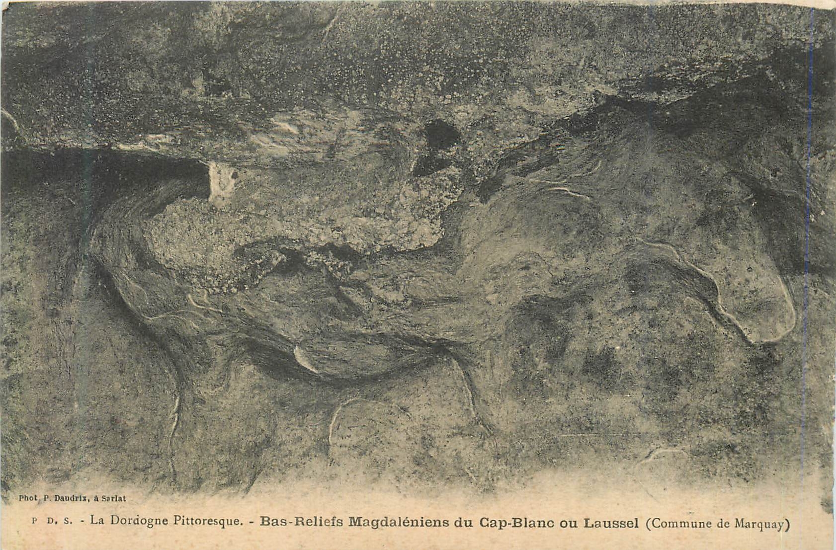 Magdalenian Bas-Reliefs of Cap-Blanc or Laussel — Commune of Marquay — Phot. P. Daudris, at Serlat