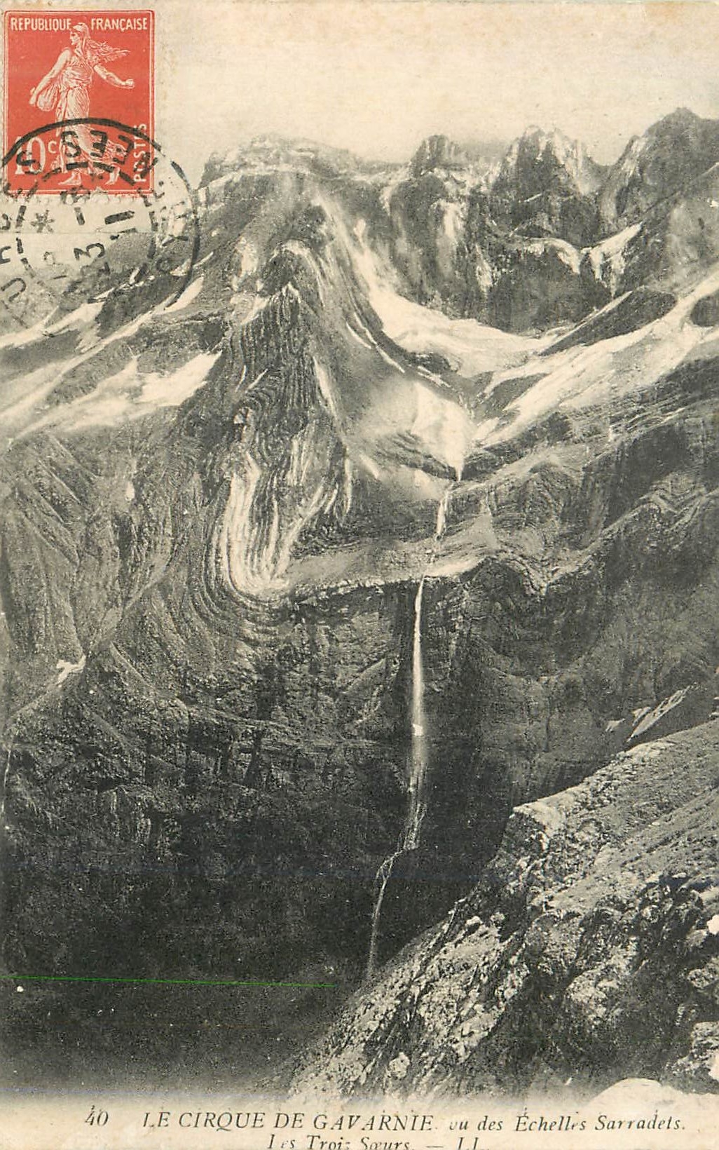 CPA 40 le cirque de gavarnie ou des echelles sarradets les troi soeurs