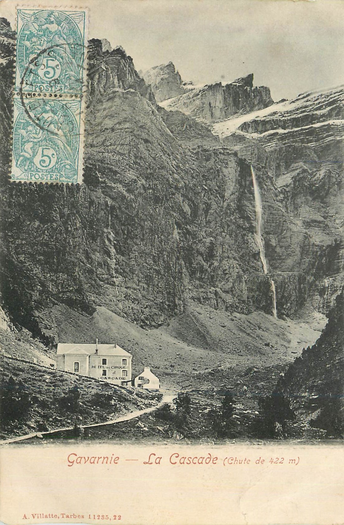 CPA Gavarnie la cascade (chute de 422m)