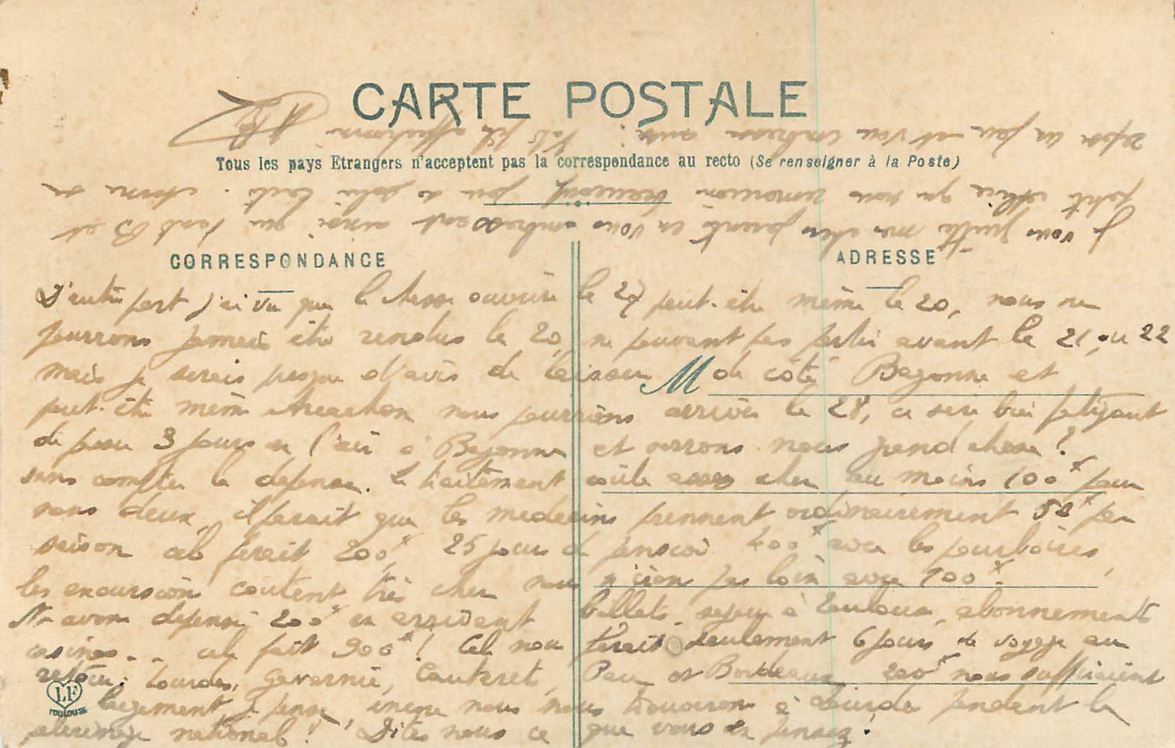 CPA 13 luchon la funiculaire de la chaumiere et l hotel — Rückseite