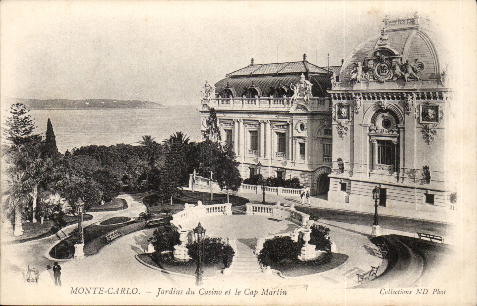 Monaco - Monte Carlo - Jardins du Casino et le Cap Martin - CPA 