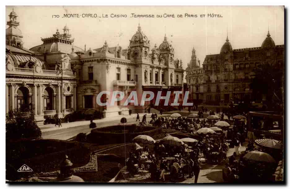 Monaco - Monte Carlo - Le Casino Terrasse du Cafe de Paris et Hotel - CPA 