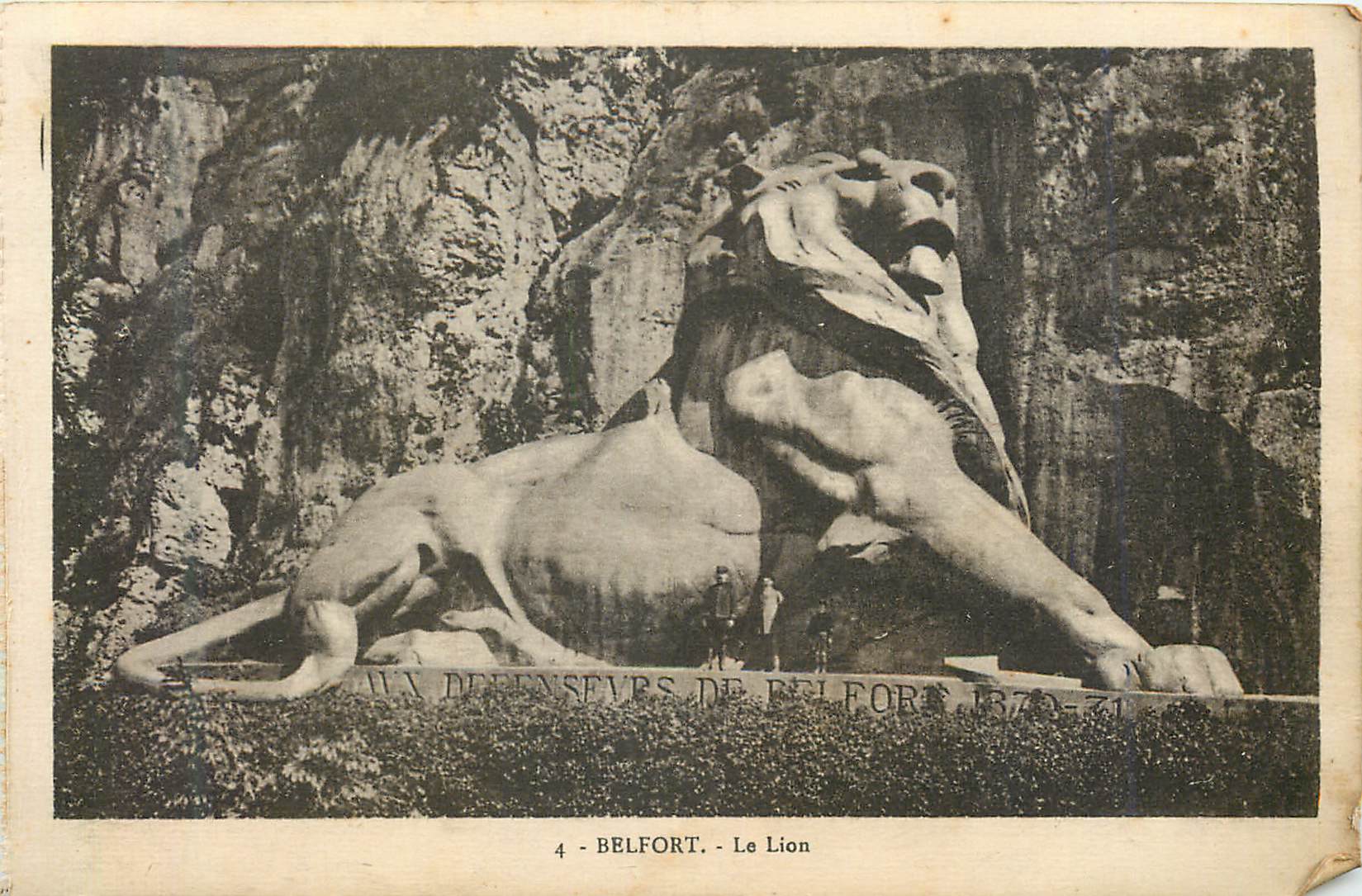 Belfort - Le Lion — Monument aux Défenseurs de Belfort 1870-71 — P. Bonnevie, édit., Metz - Recto