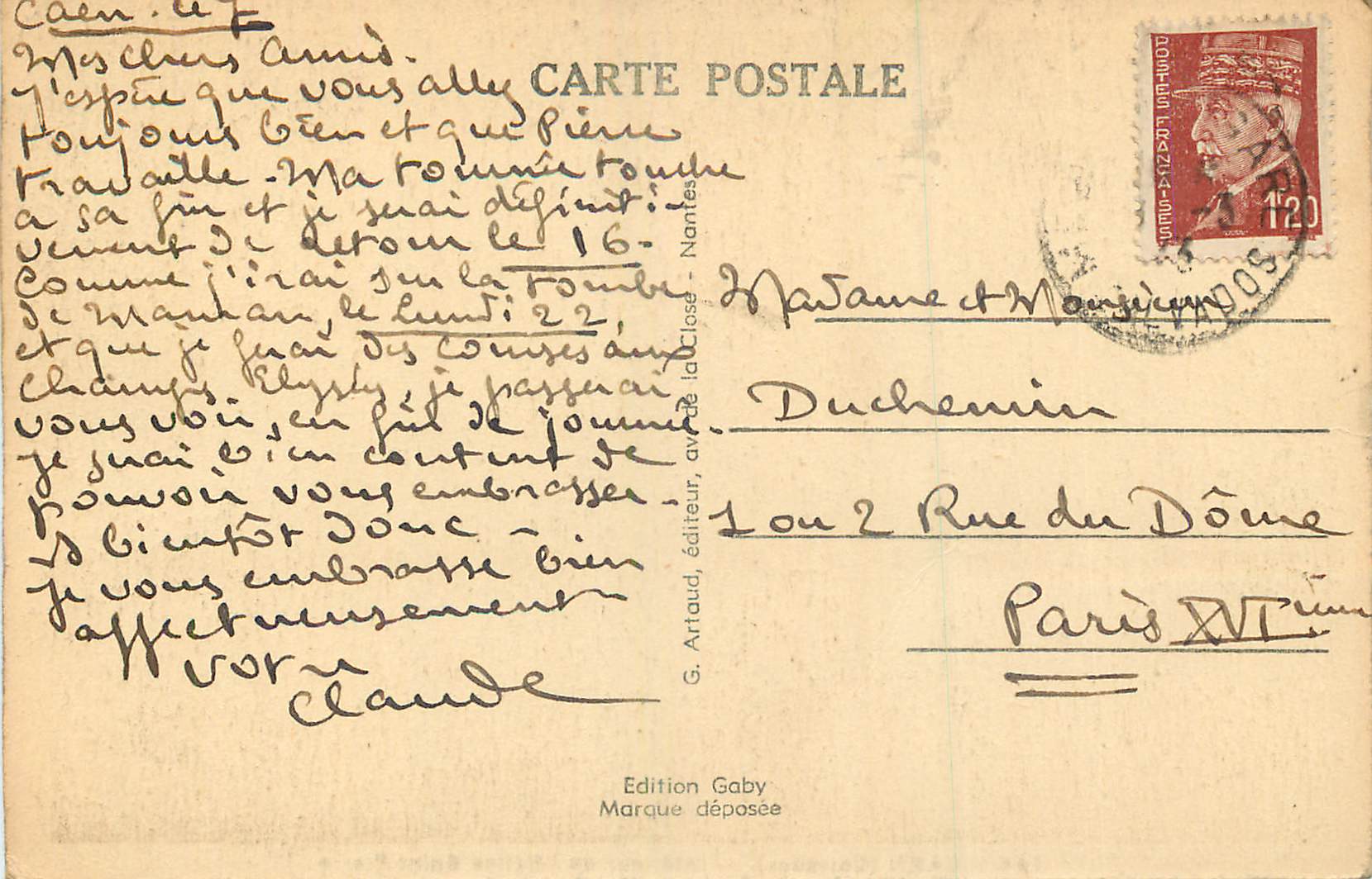 CPA Caen Calvados Interieur de l Eglise Saint Pierre  — Verso