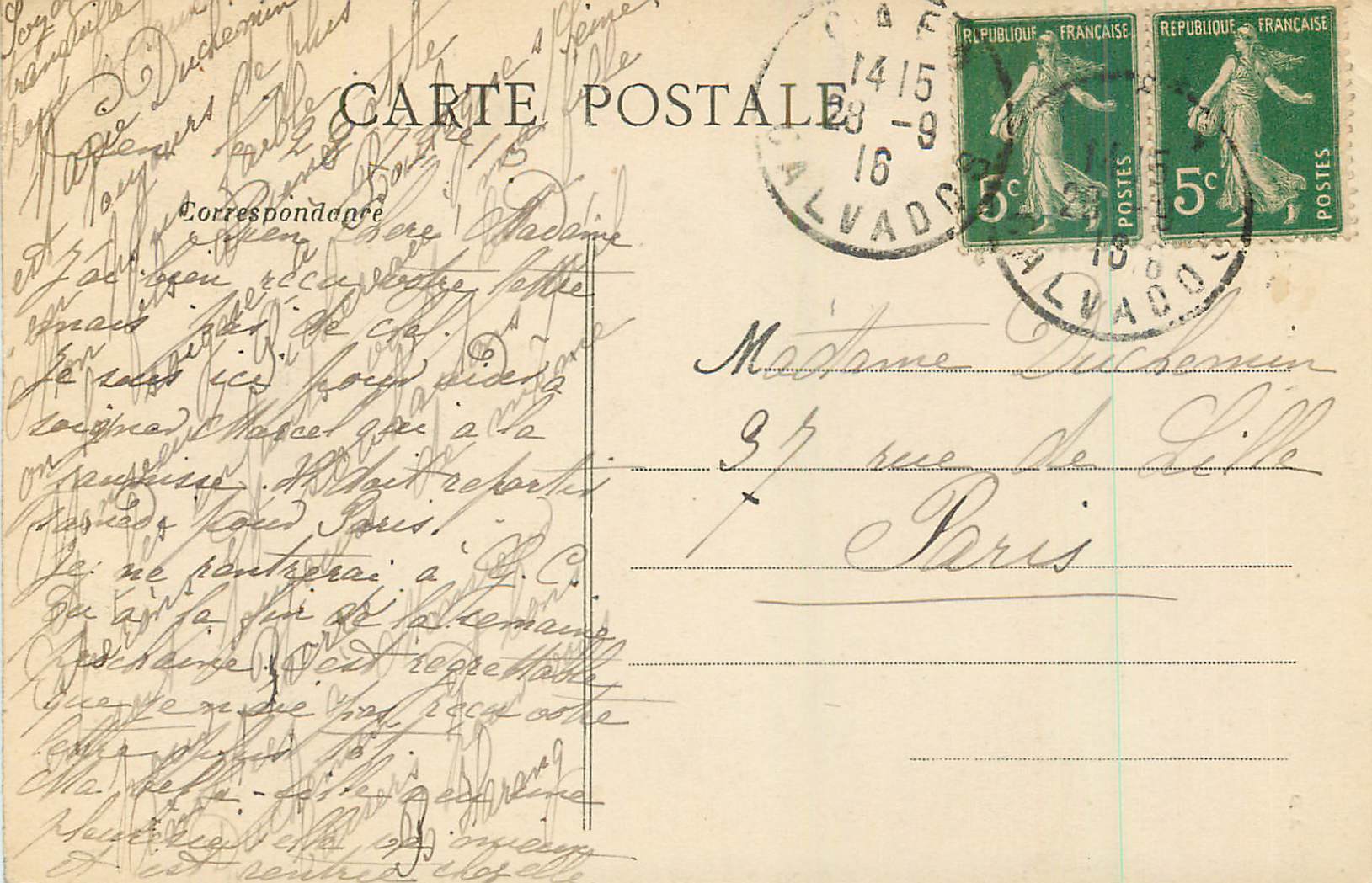 CAEN - Le Vieux St-Étienne — éditeur A D, n° de série 131 — Rückseite