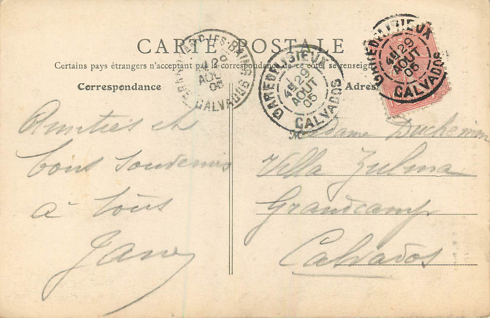 CPA Lisieux Calvados Cathedrale Saint Pierre entree par la rue du Paradis  — Verso