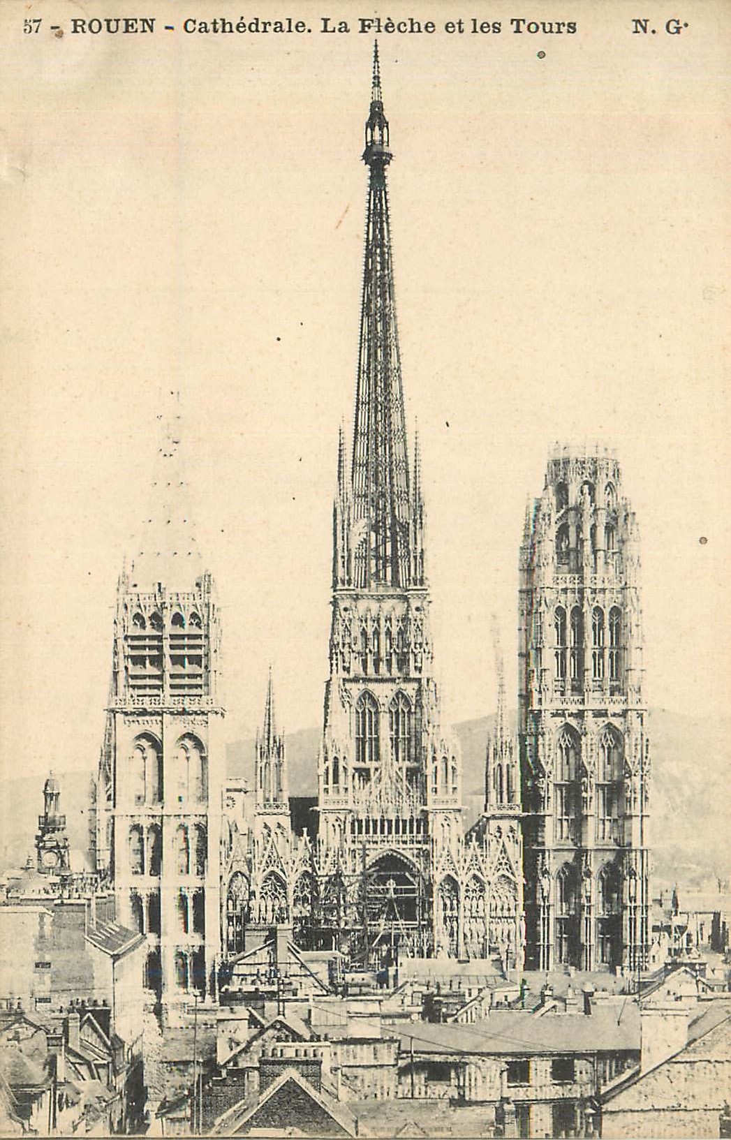 CPA Rouen Cathedrale La Fleche et les Tours 