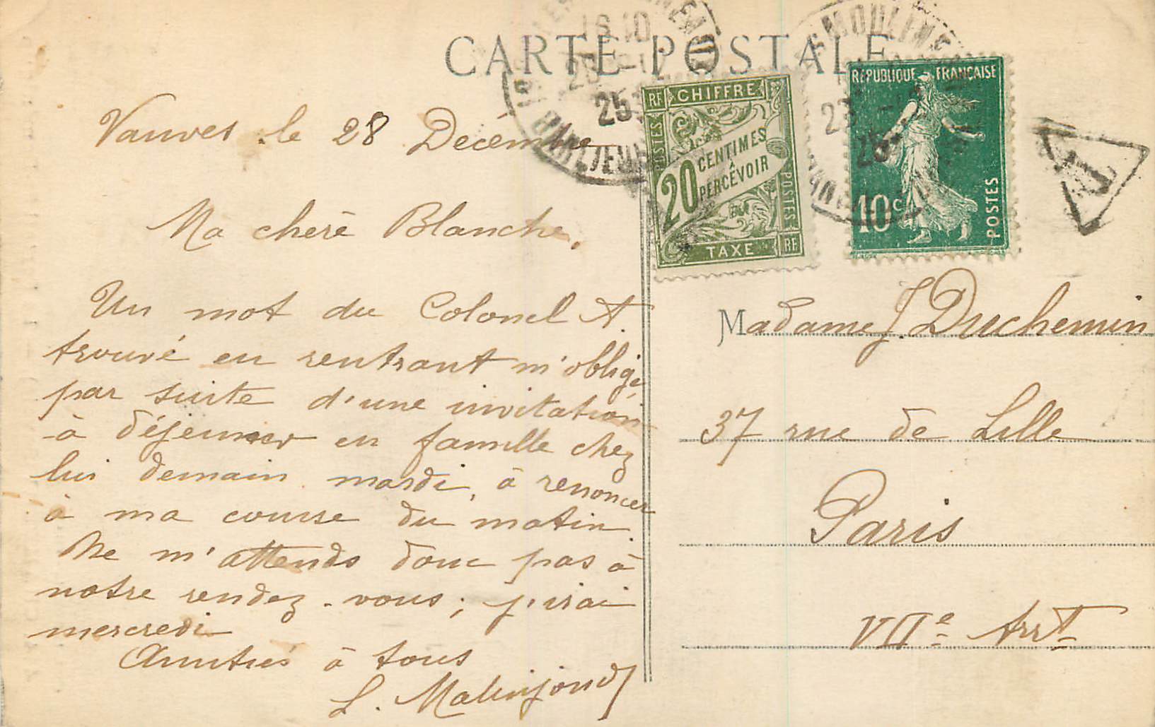 CPA Chambery Savoie Le Portail St Dominique  — Rückseite