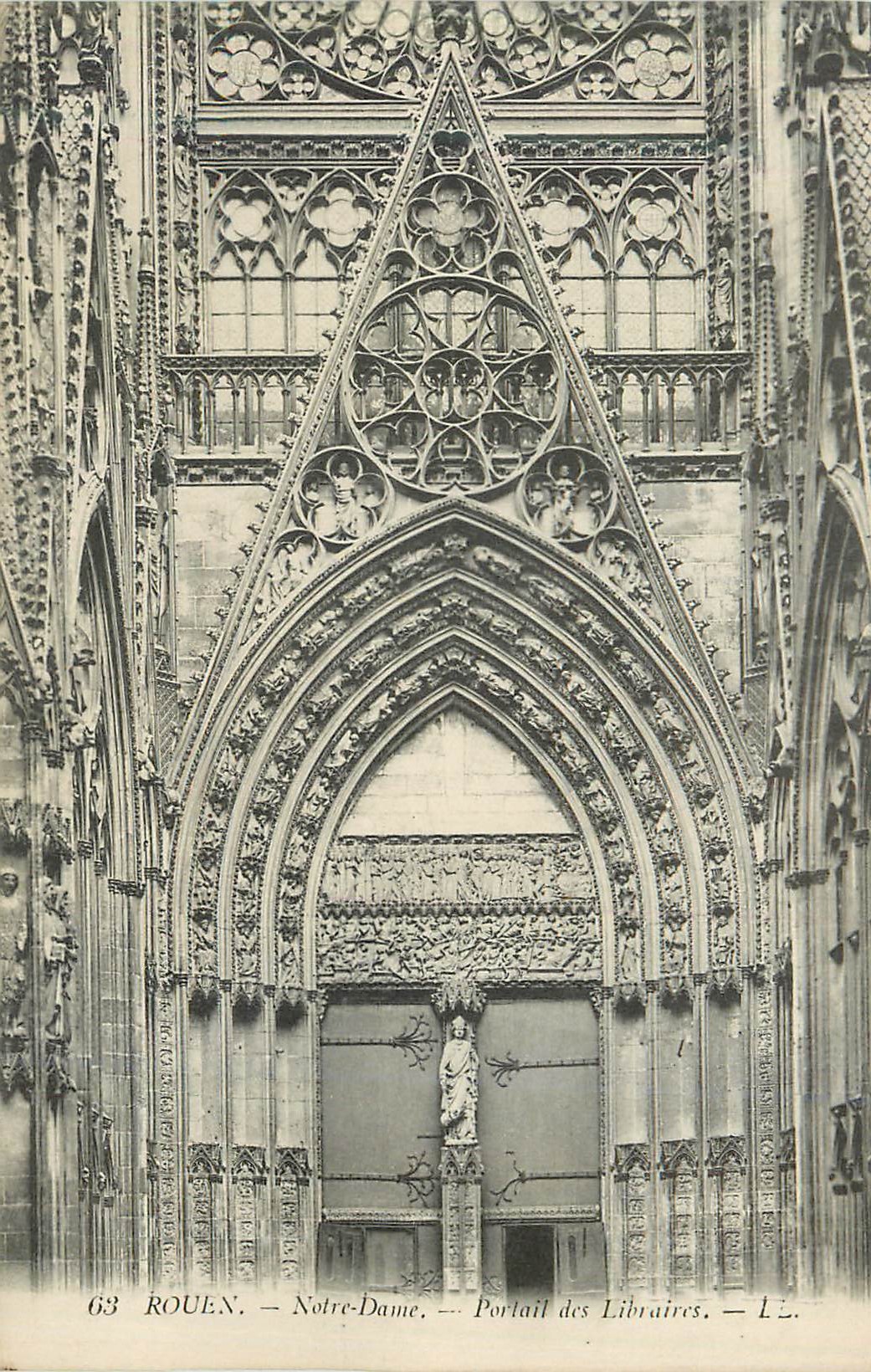 CPA Rouen Notre Dame Portail des Libraries 