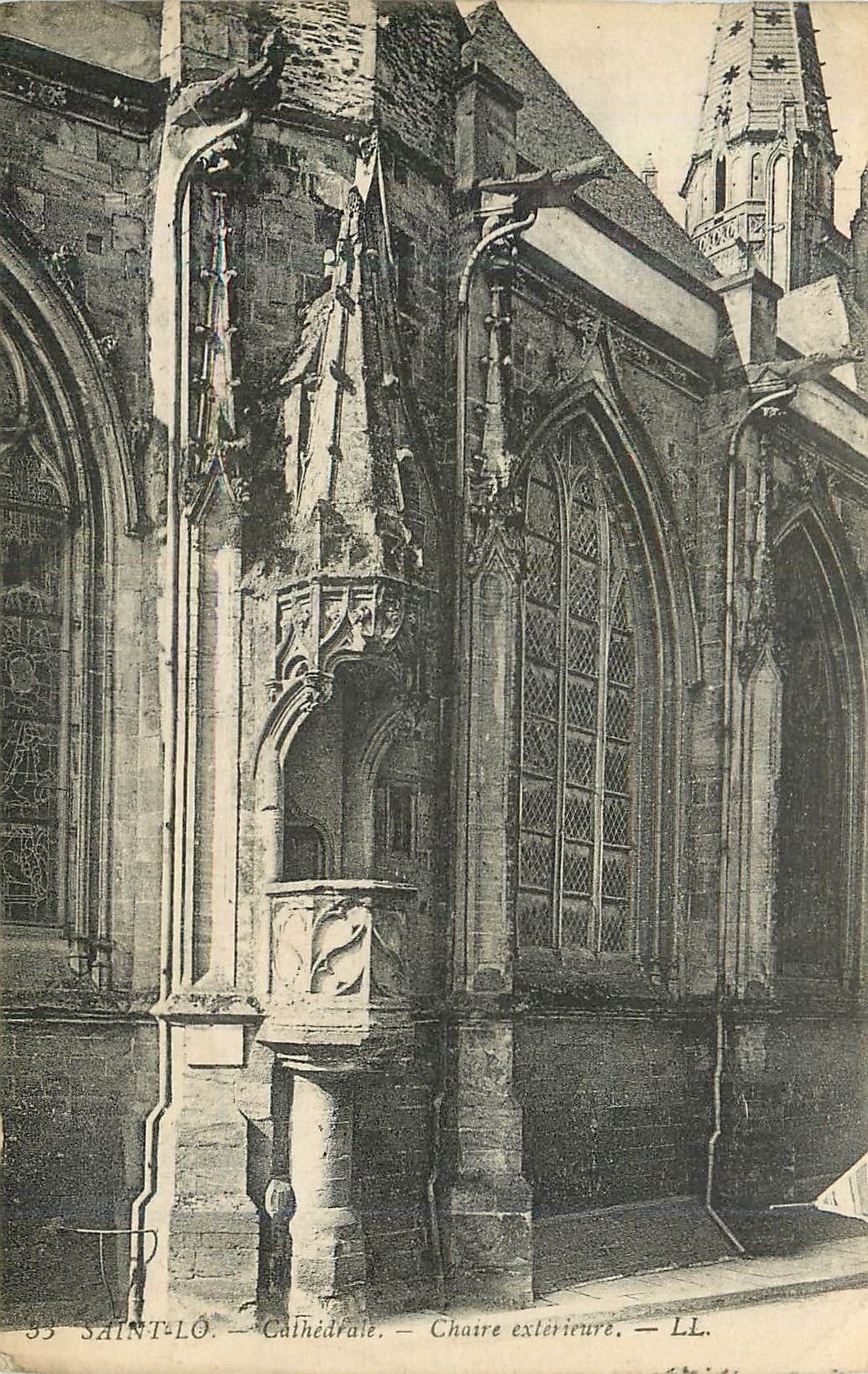 CPA Saint Lo Cathedrale Choire exterieure 