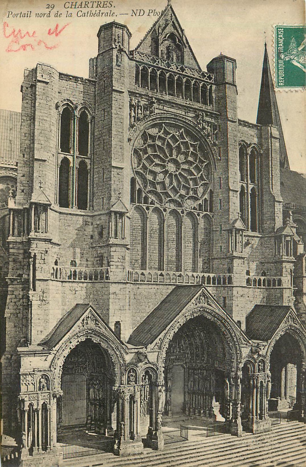 CPA Chartres Portail nord de la Cathedrale 