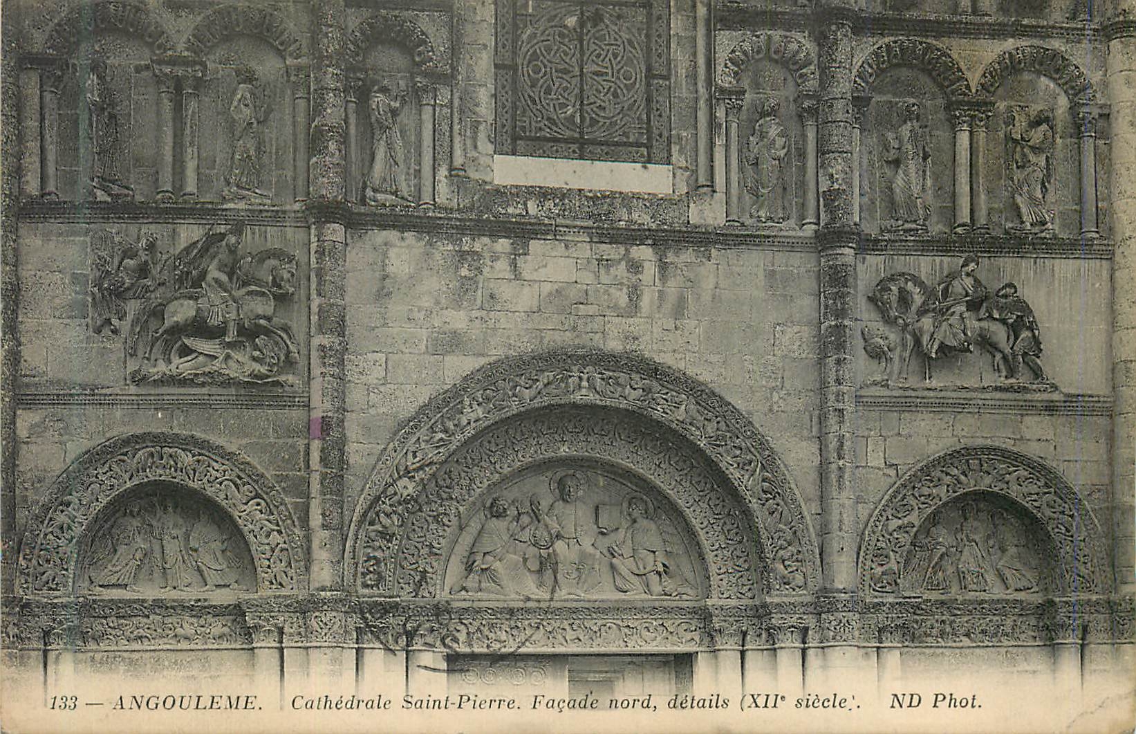 Angoulême — Cathédrale Saint-Pierre. Façade nord, détails (XIIe siècle) — ND Phot. n°133