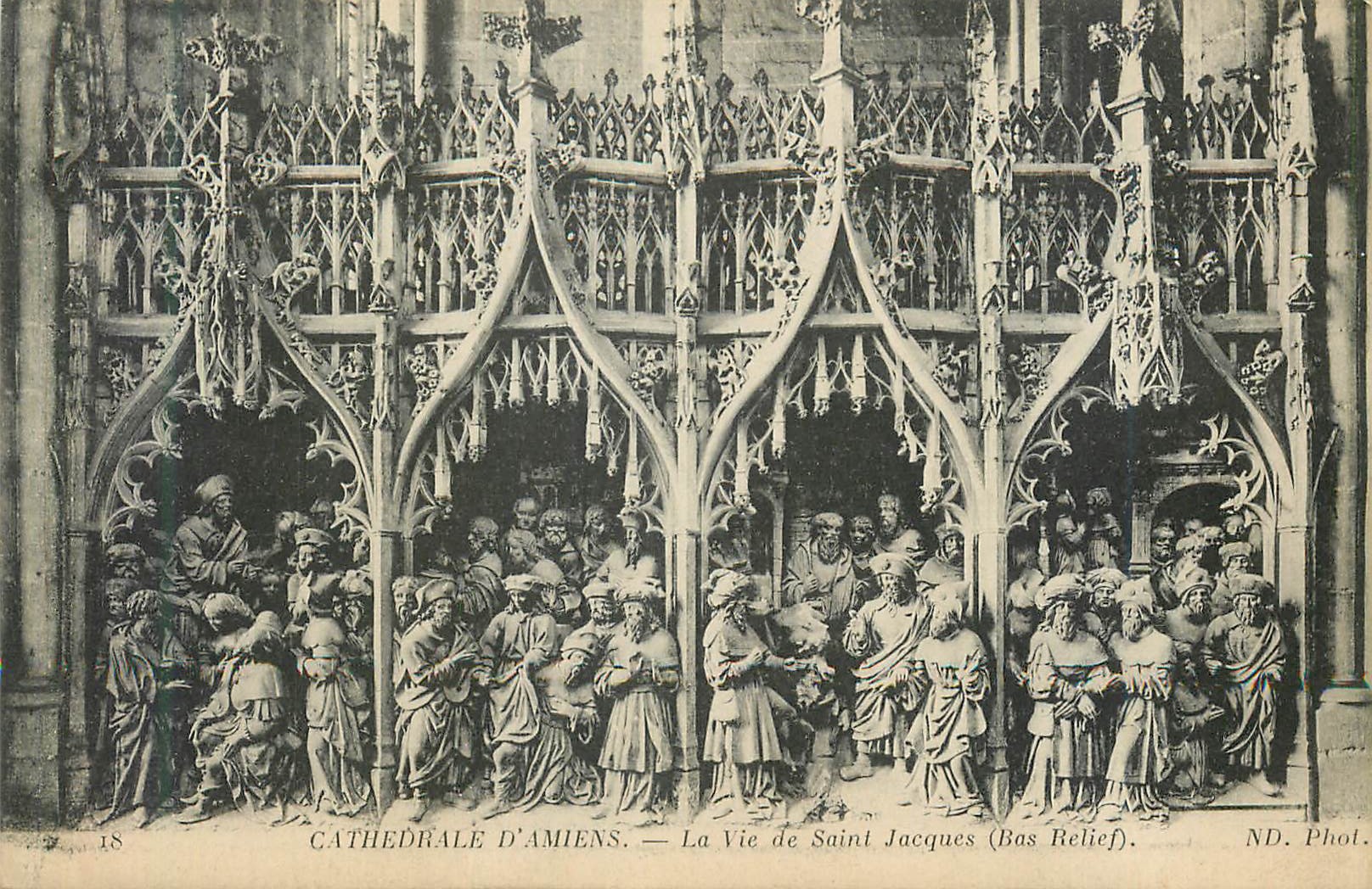 CPA Cathedrale d Amiens La Vie de Saint Jacques Bas Relief 