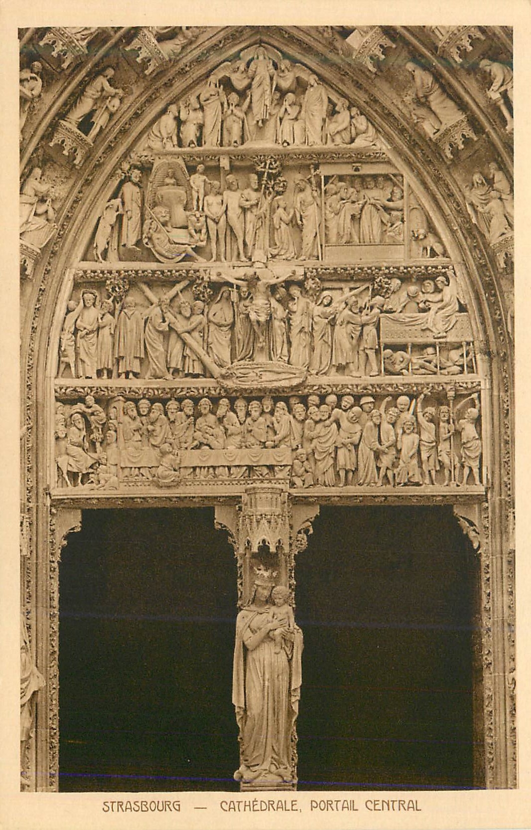 CPA Strasbourg Cathedrale Portail Central 