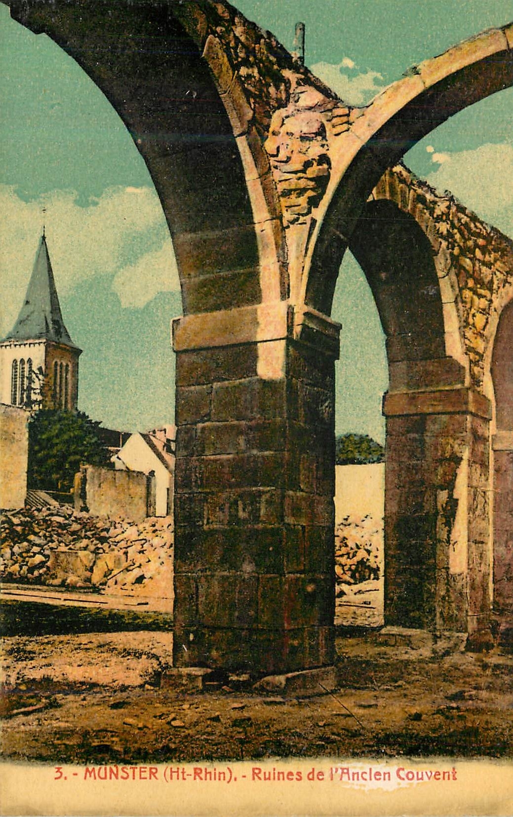 CPA Munster Ht Rhin Ruines de l Ancien Couvent 