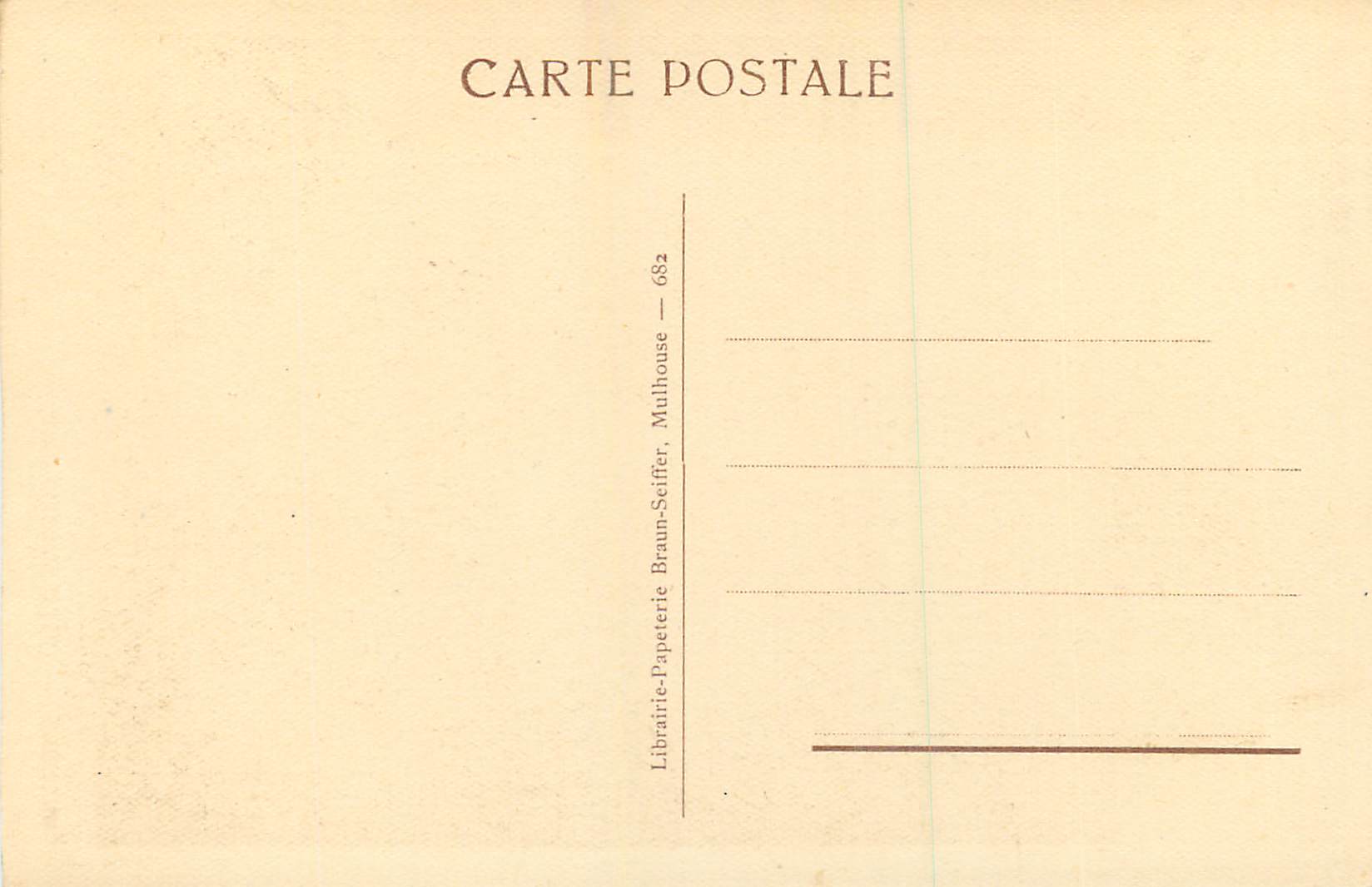 CPA Mulhouse Vieille Maison Alsacienne Place de la Reunion  — Rückseite