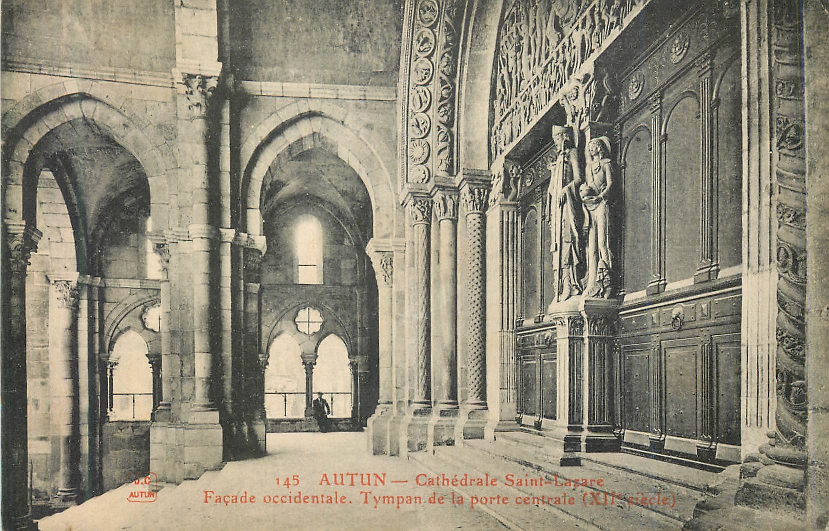 Autun — Cathédrale Saint-Lazare. Façade occidentale. Tympan de la porte centrale (XIIe siècle)