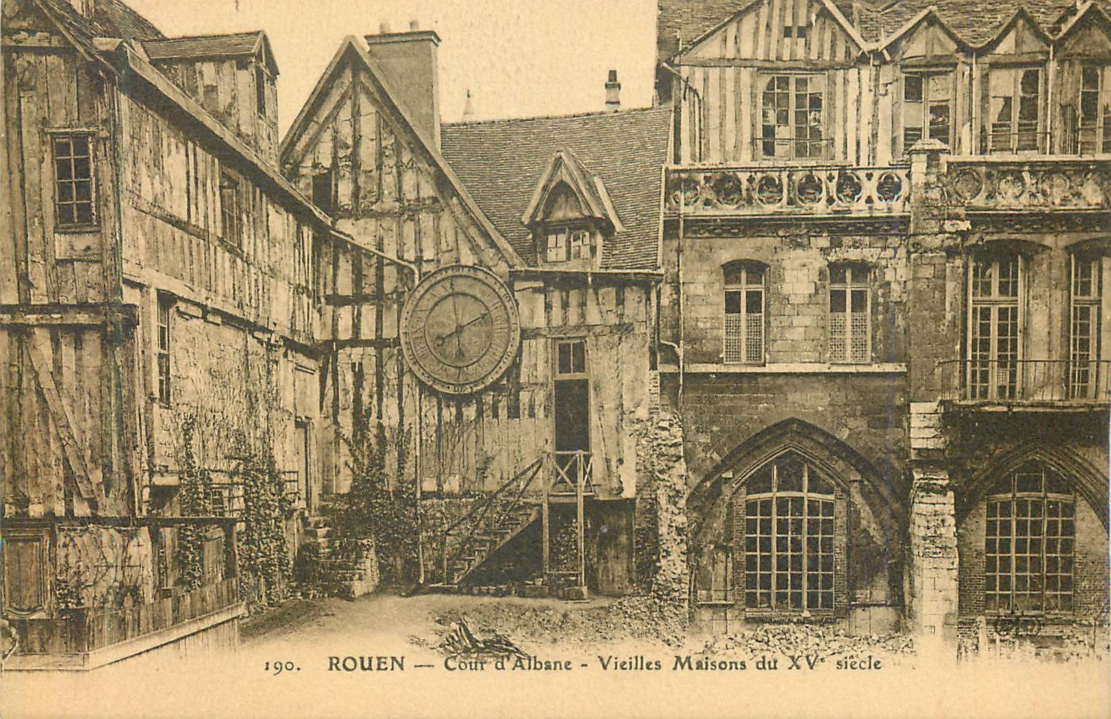 CPA Rouen Cour d Albane Vieille maisons 