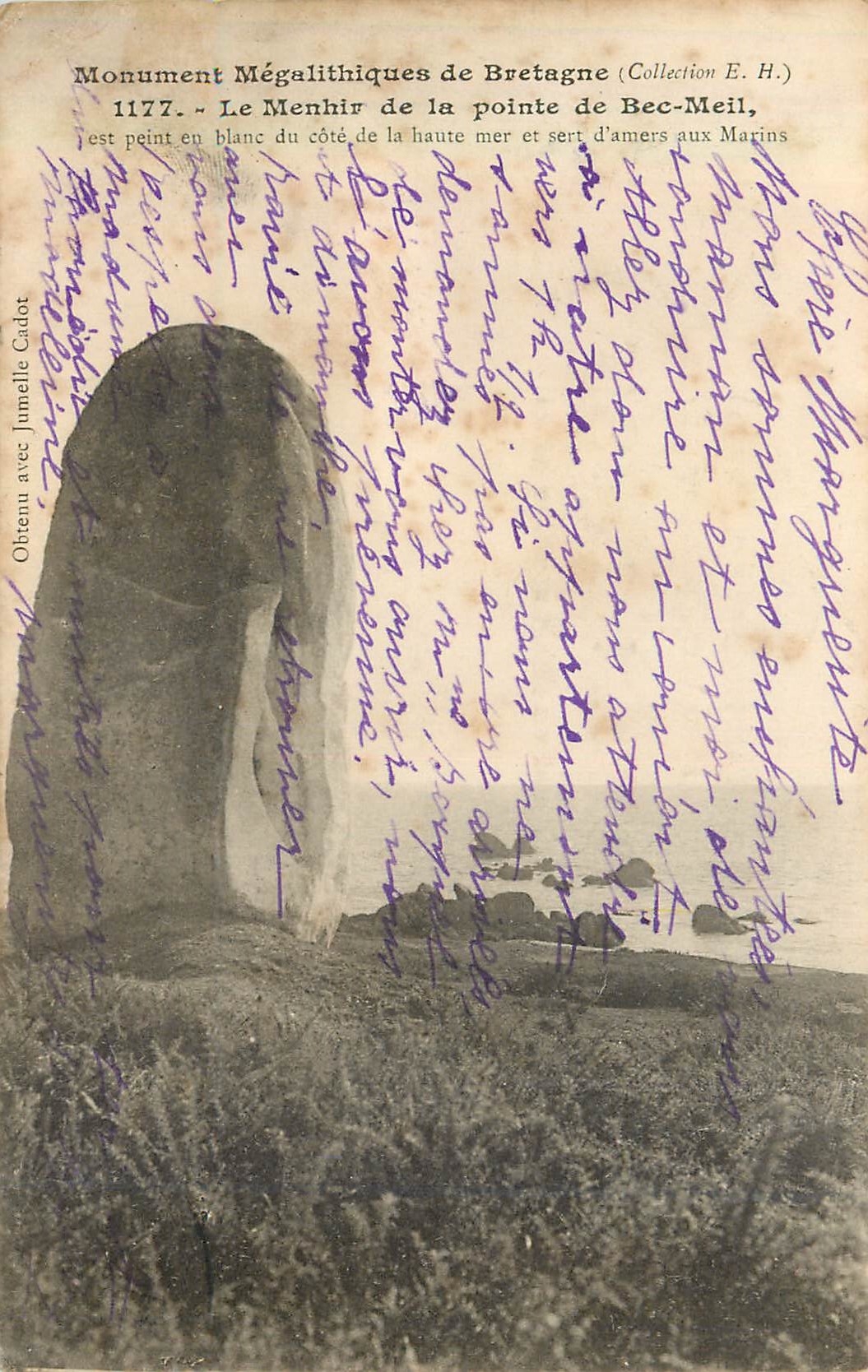 CPA Monument Megalithiques de Bretagne Le Menhir de la Pointe de Bec Meil 