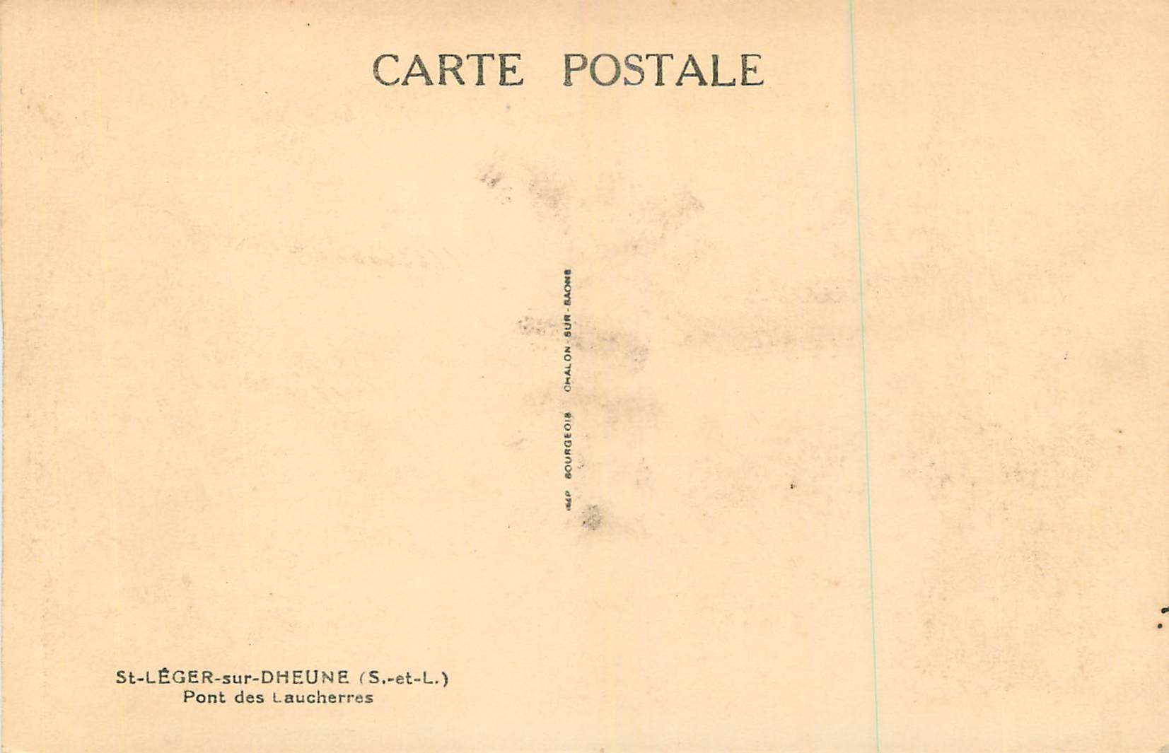 CPA St Leger sur Dheune S et L Pont des Laucherres  — Rückseite