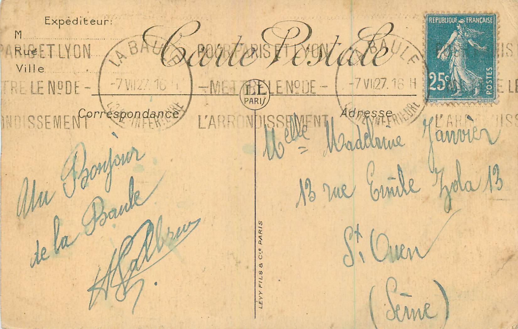 CPA La Baule La Plage vers le Pouliguen  — Verso