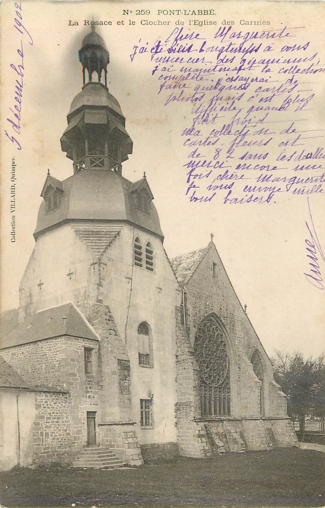 CPA Pont l Abbe La Rosace et le Clocher de l Eglise Des Carmes 
