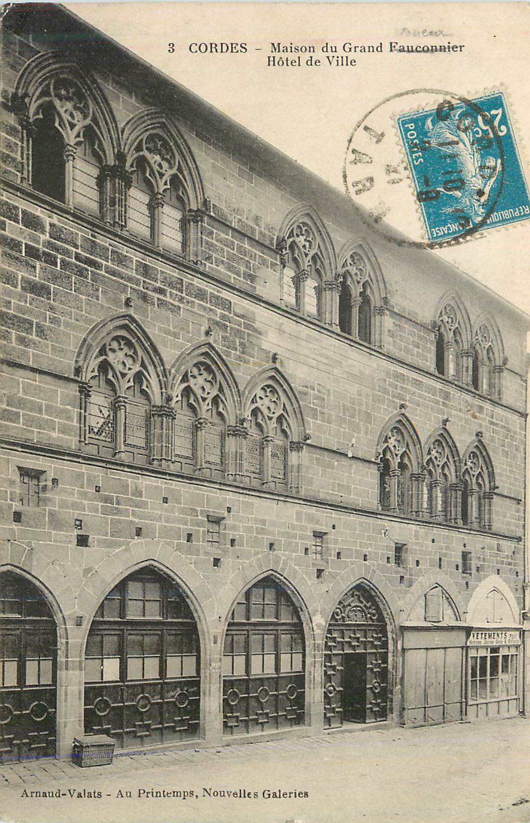 CPA Cordes Maison du Grand Fauconnier Hotel de Ville 