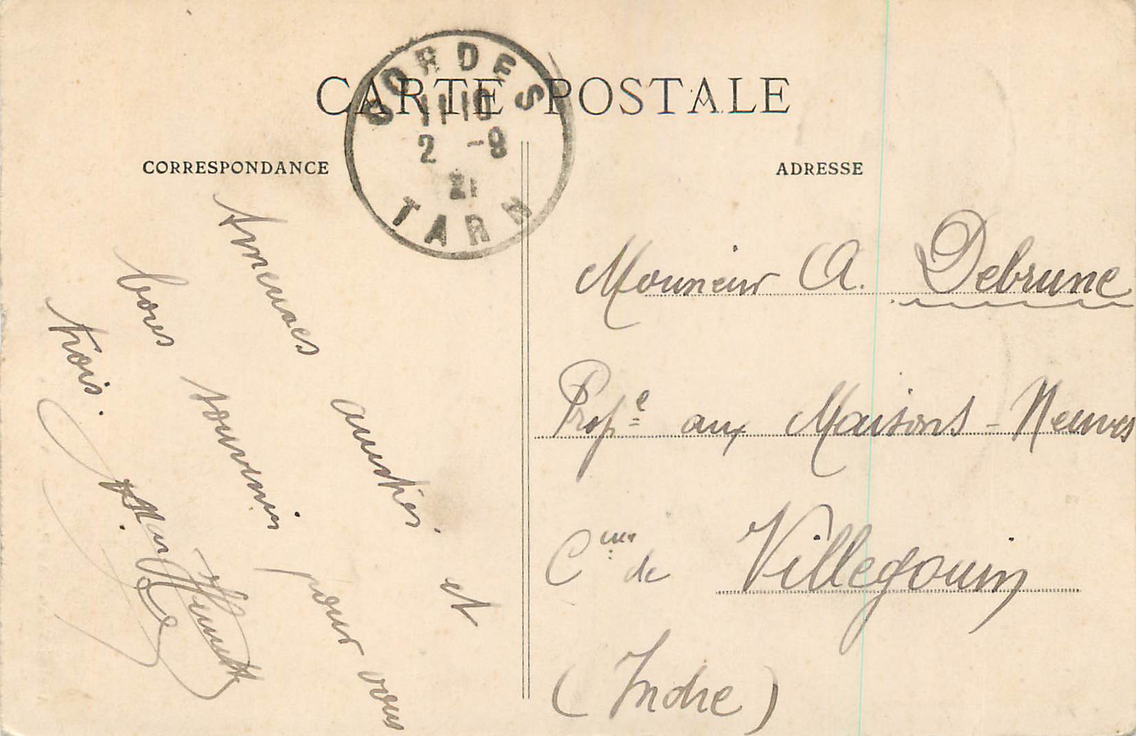 CPA Cordes Maison du Grand Fauconnier Hotel de Ville  — Back