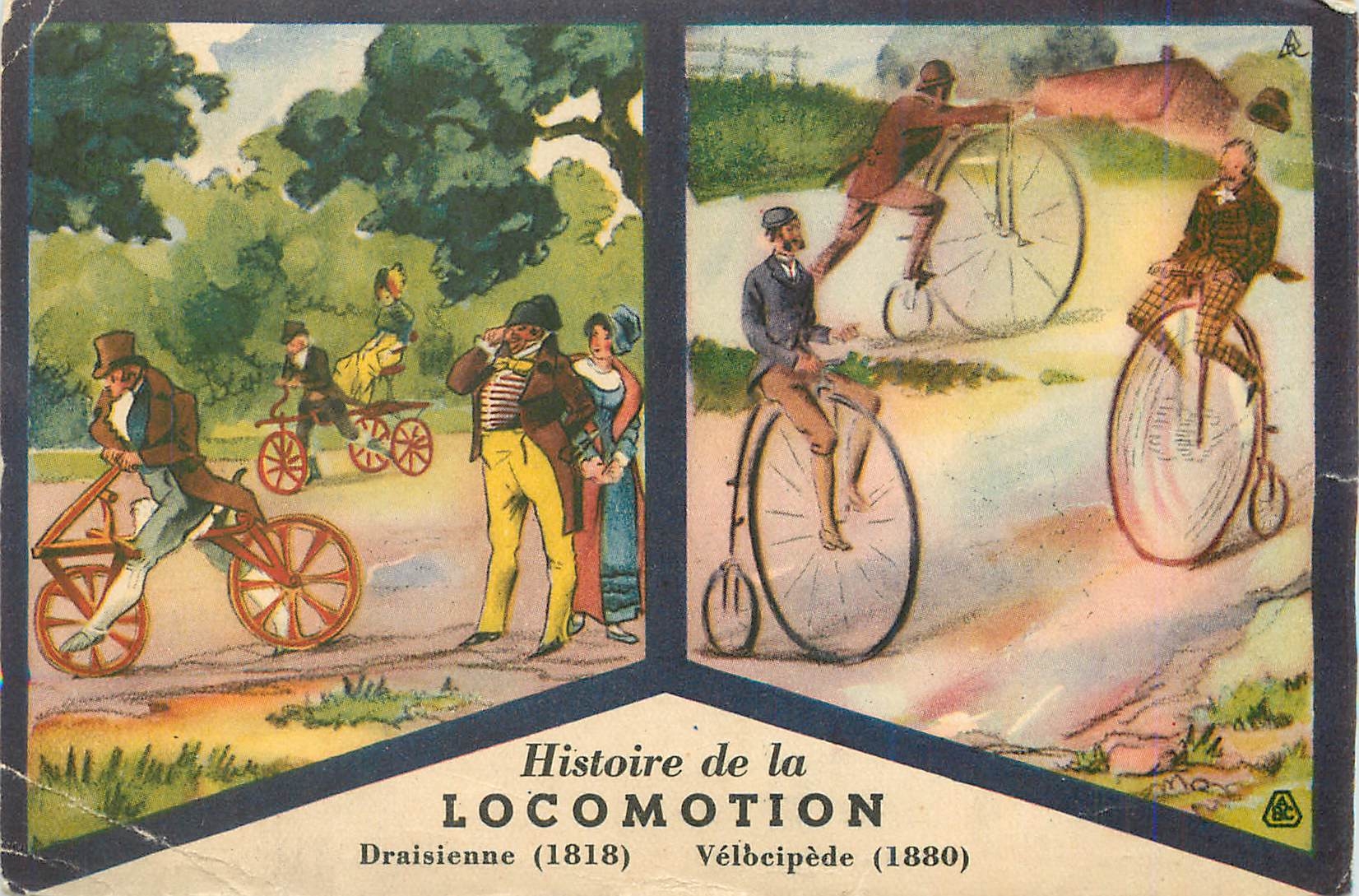 CPA Histoire de la Locomotion Veloc Cyle Draisienne Velocipede
