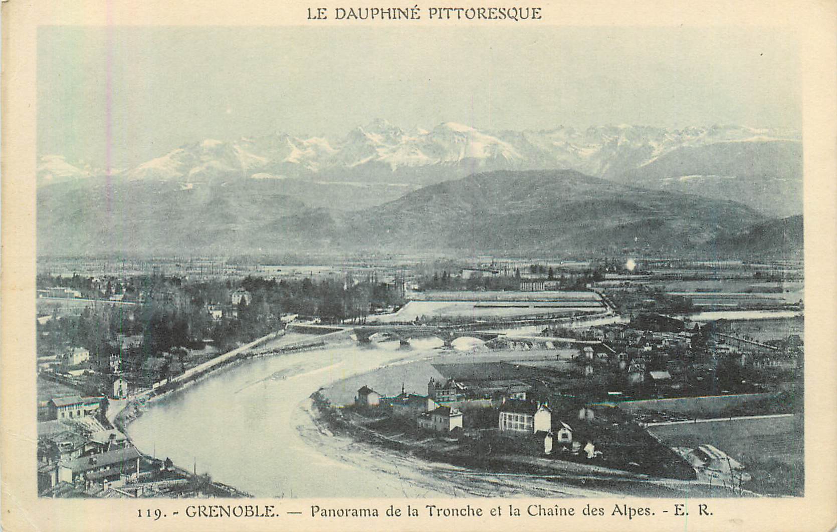 CPA Grenoble Panorama de la Tronche et la Chaine des Alpes 