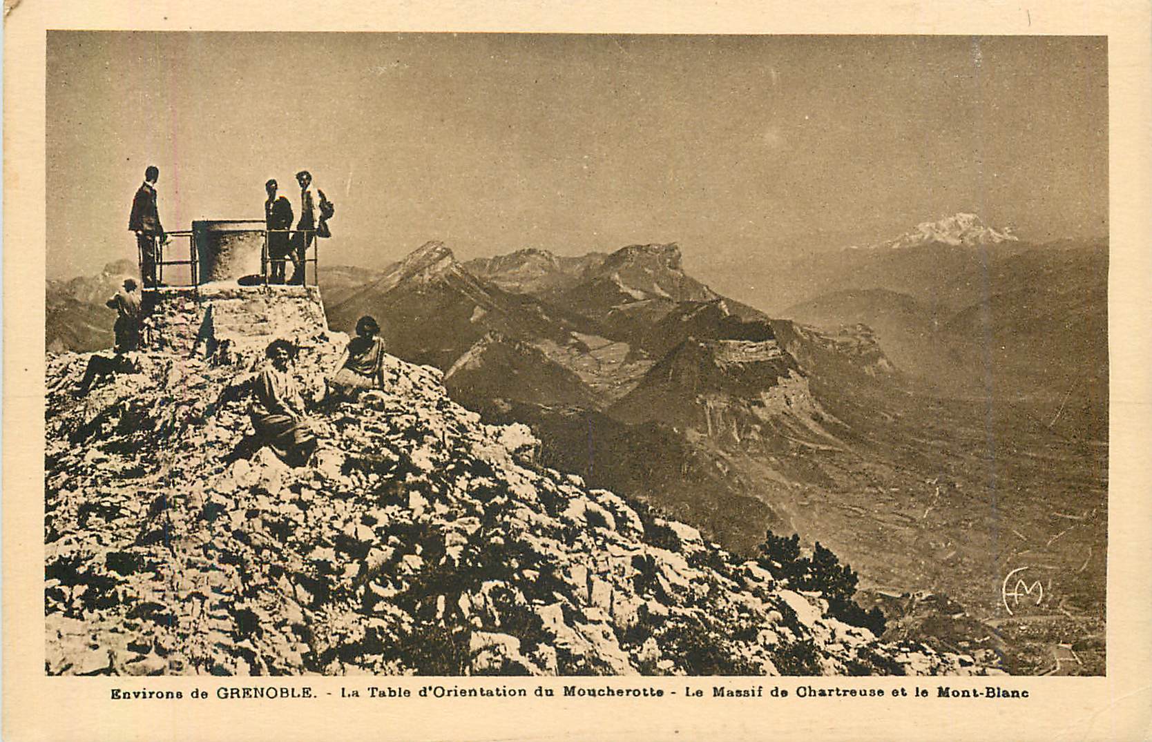 Environs de GRENOBLE — La Table d'Orientaion du Moucherot — Le Massif de Chartreuse et le Mont-Blanc — Éditions Martinotto