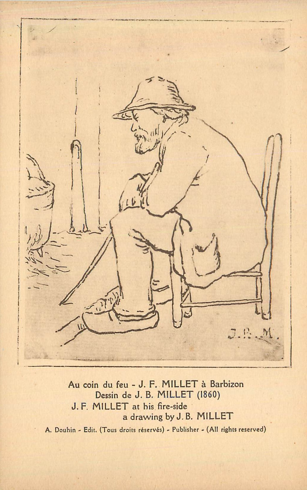 CPA Au coin du feu JF Millet a Barbizon 
