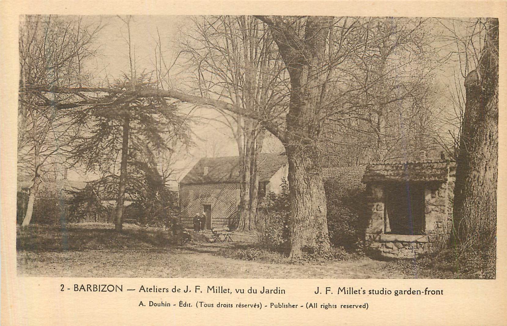 CPA Barbizon Ateliers de JF Millet vu du Jardin 