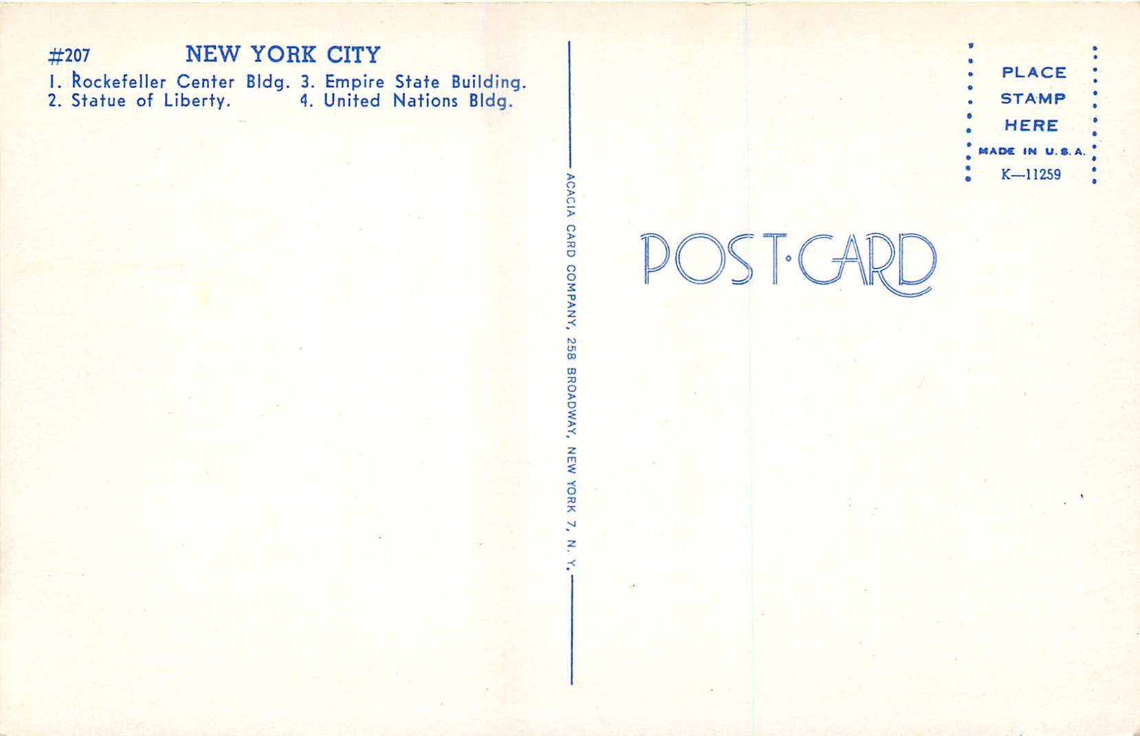 CPM New York City Metropolis of the world  — Rückseite