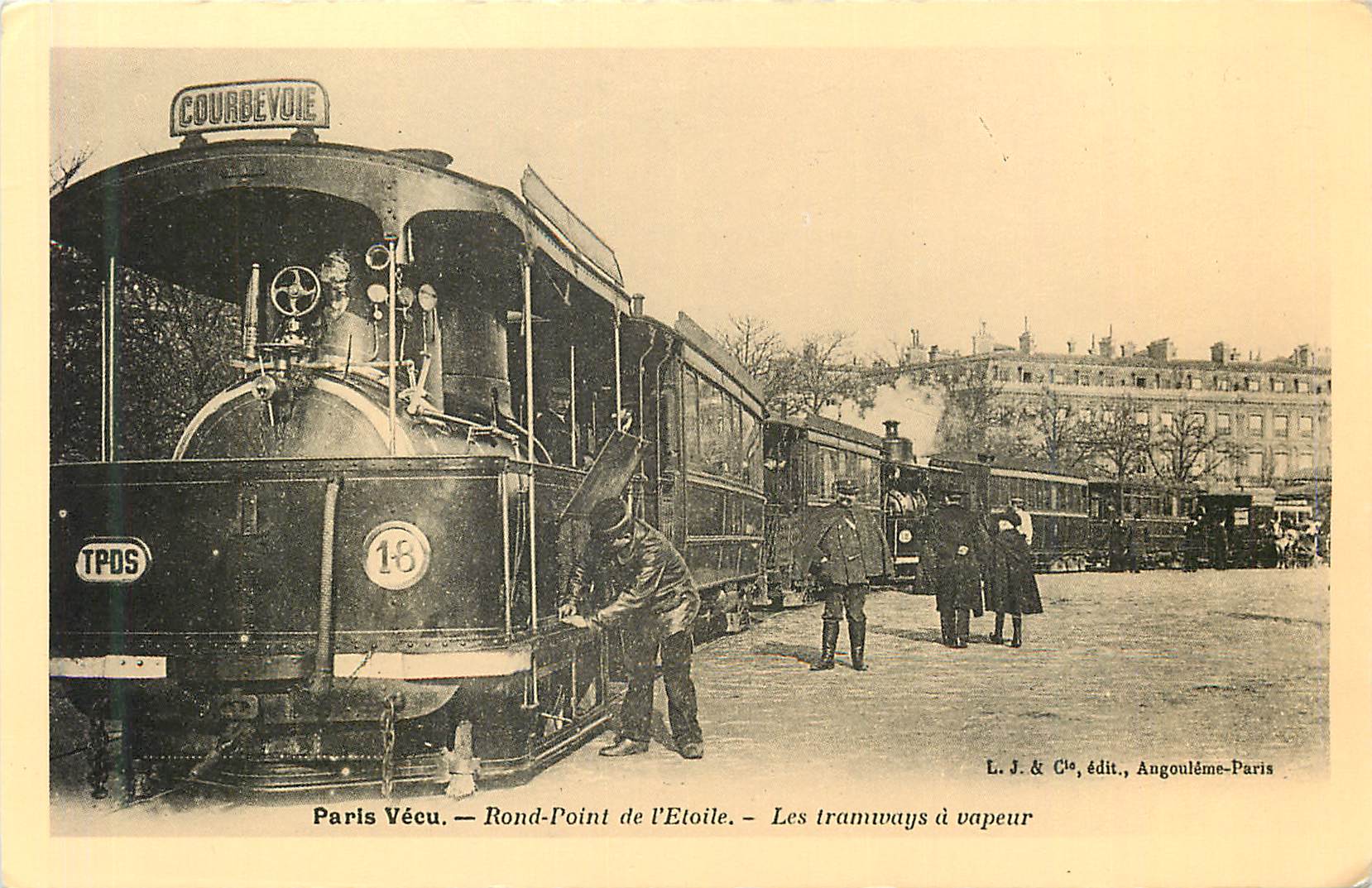REPRO Paris Vecu Rond Point de l Etoile Les tramways a vapeur Train