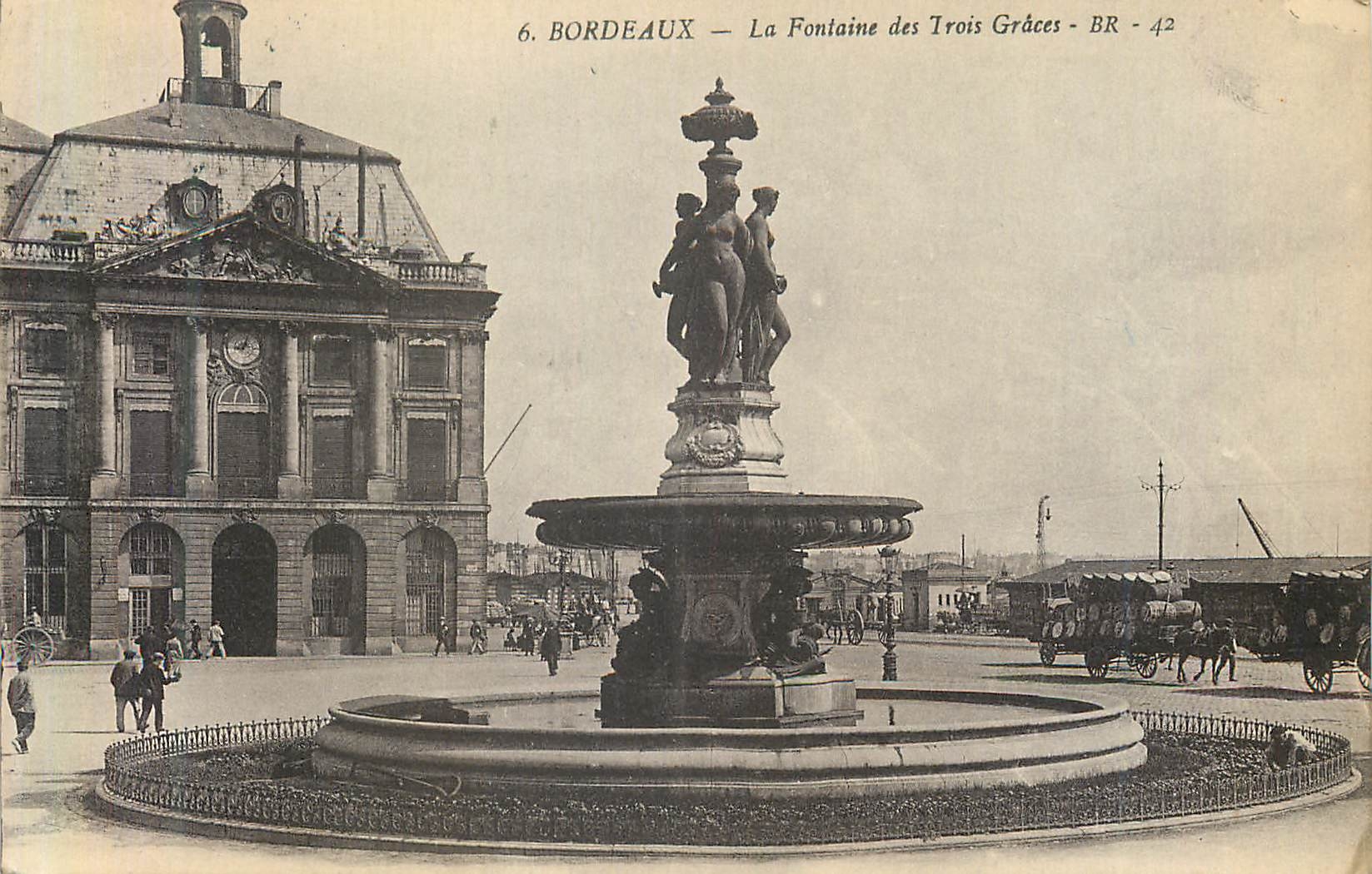 CPA Bordeaux La Fontaine des Trois Graces 