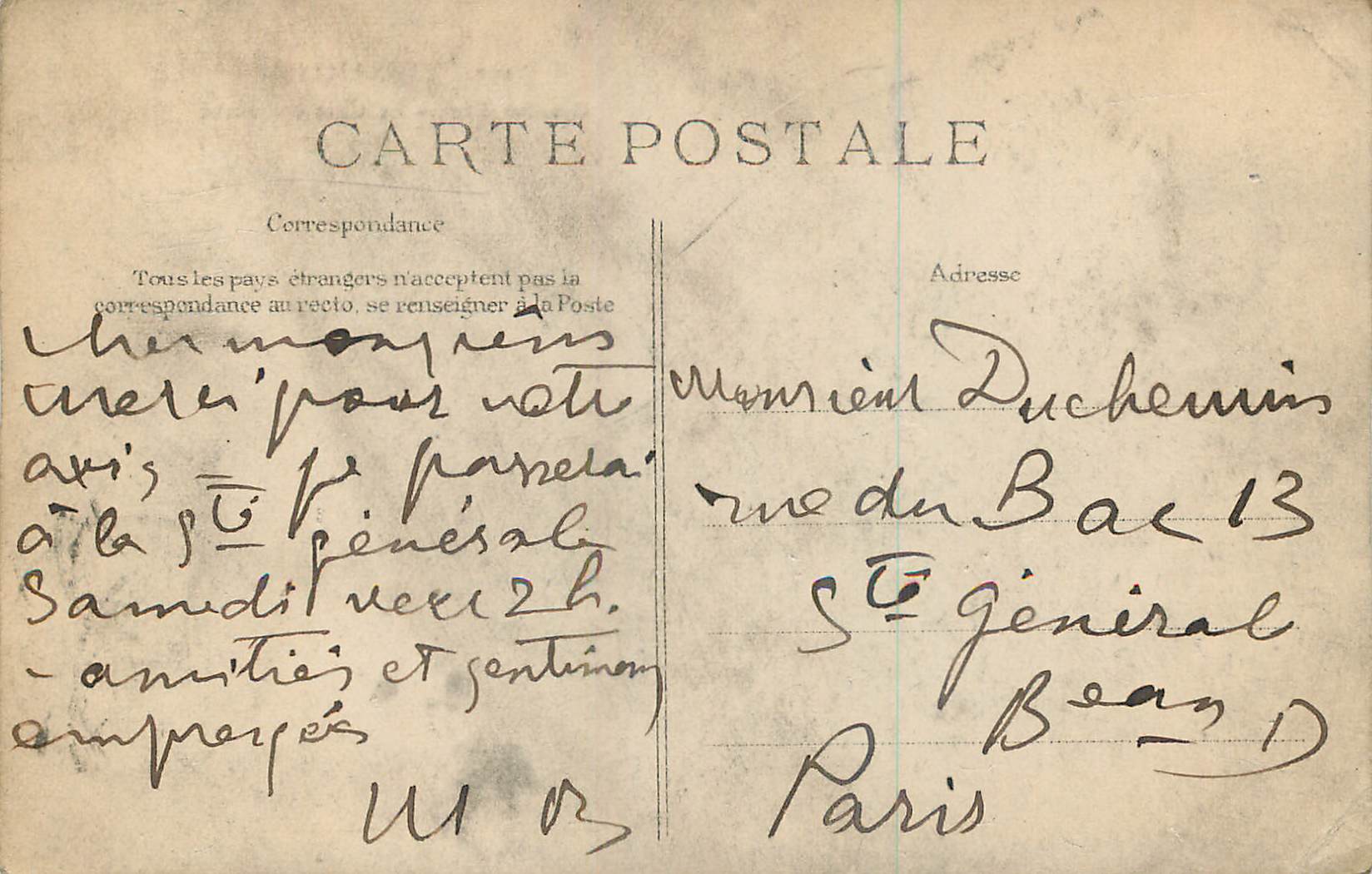 CPA Versailles Grandes Eaux  — Verso