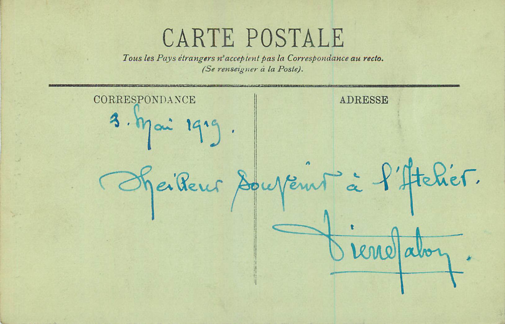 CPA Caen Le Lycee La Grille d Entree  — Verso