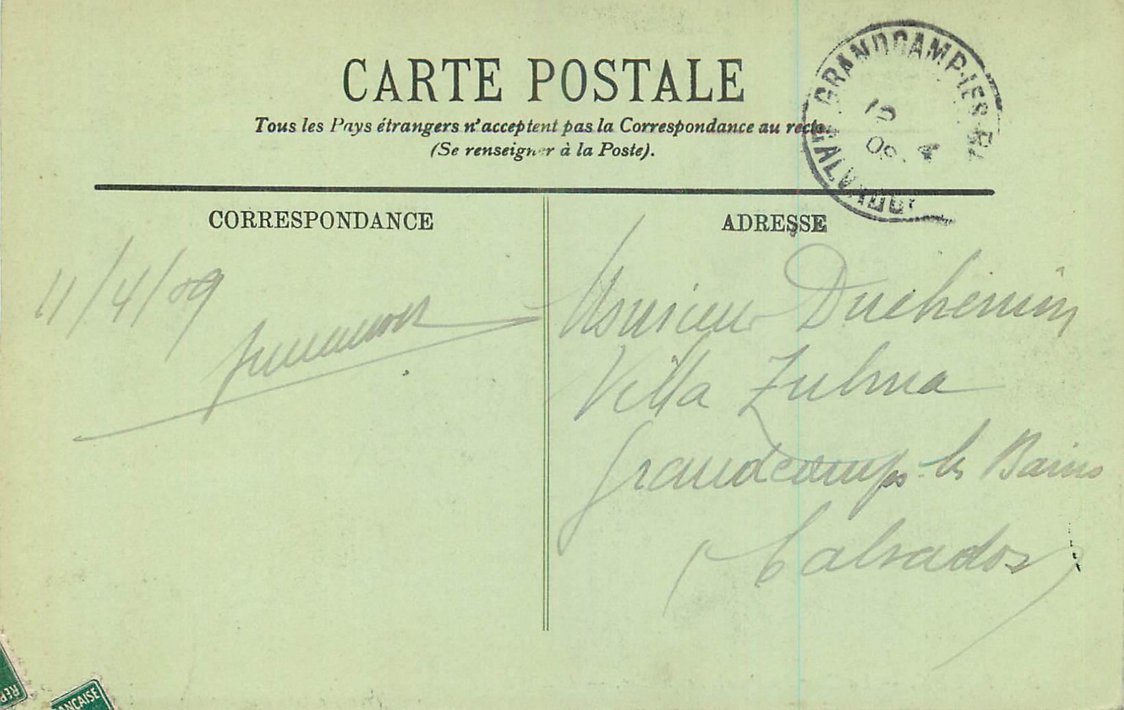CPA Rouen La Cour du Palais de Justice  — Verso