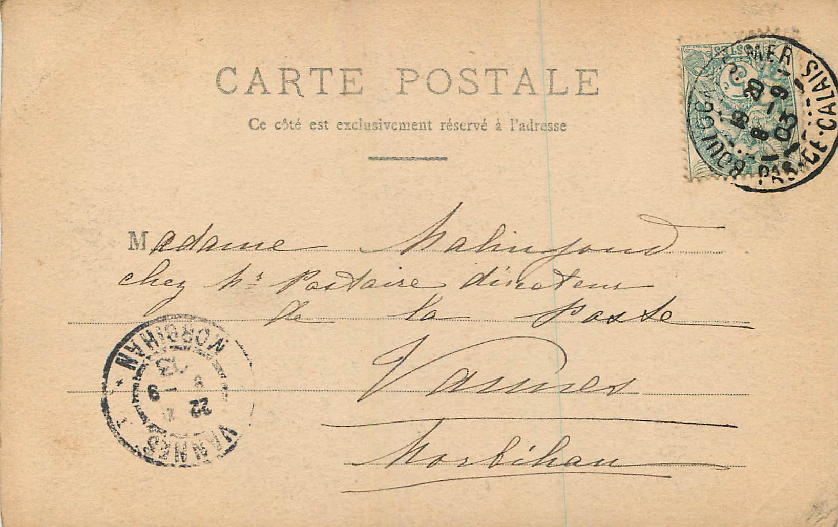 CPA Boulogne sur Mer La Mairie  — Rückseite