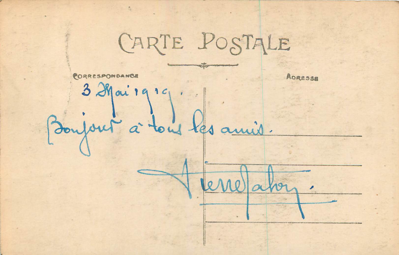 CPA Caen Lucarne de l Hotel de la Bourse  — Verso
